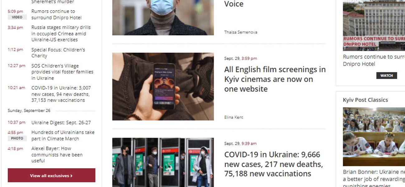 Favorable mention in article in Kyiv Post