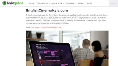 English Cinema Kyiv mentioned in Kyivguide | English Cinema Kyiv